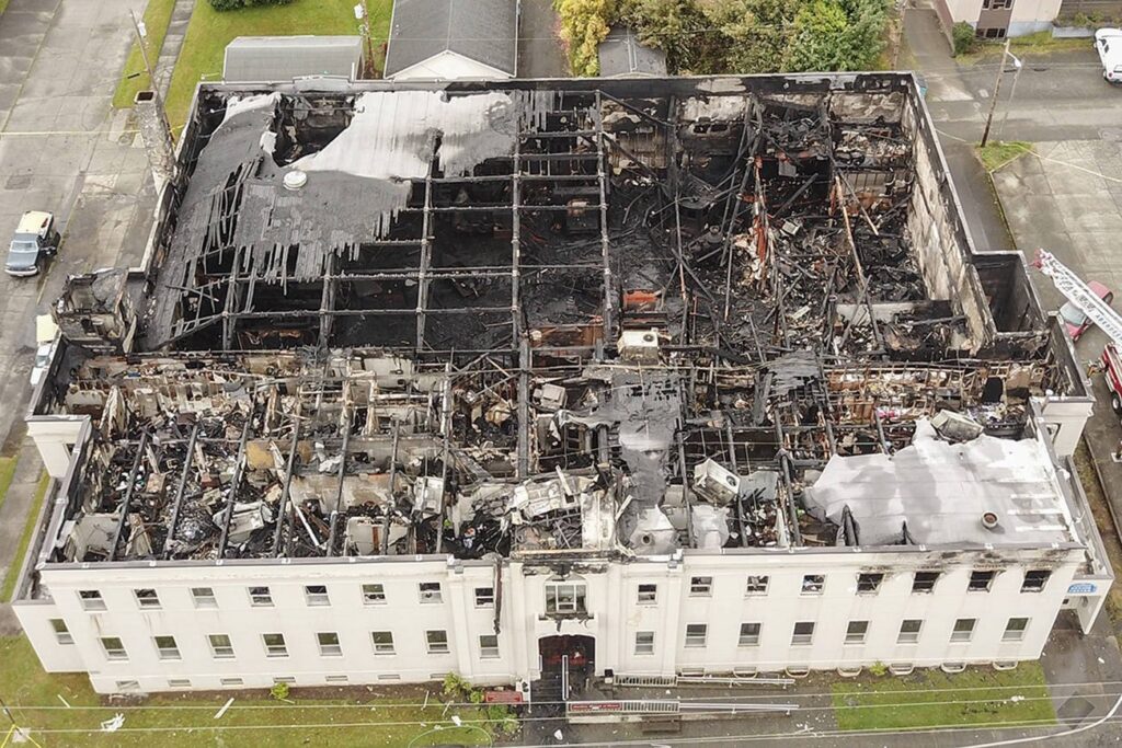 Burnt Armory - Image courtesy of the World News